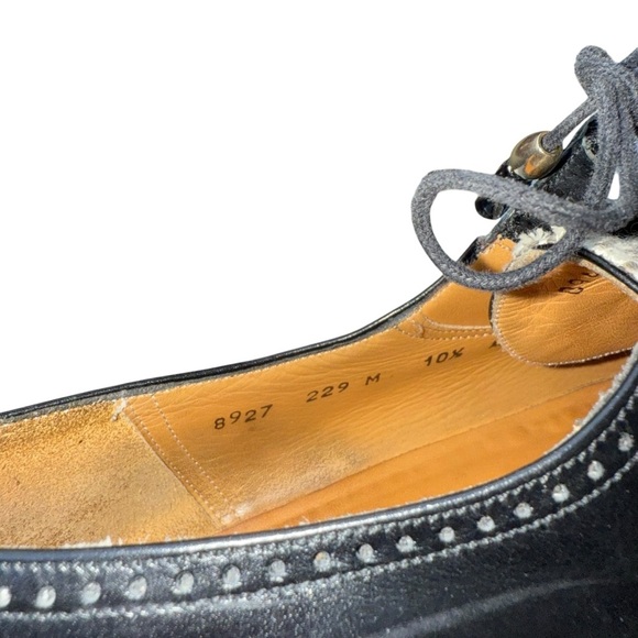 Mezlan Woven Lace Up Cap Toe Oxford Dress Shoes Men’s Size 10.5 Black and Beige - Picture 15 of 16